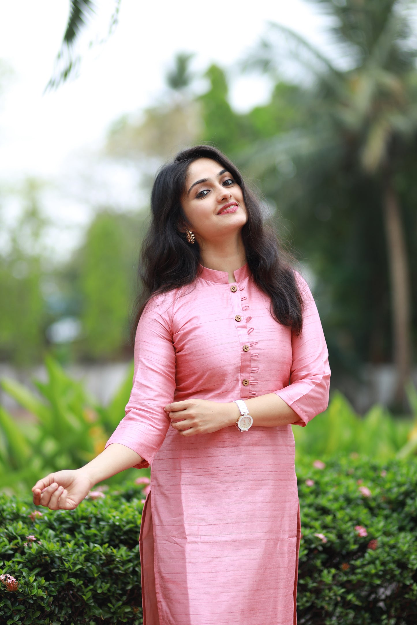 Pastel pink shaded nyra silk kurti with cotton lining **Ready to dispatch**