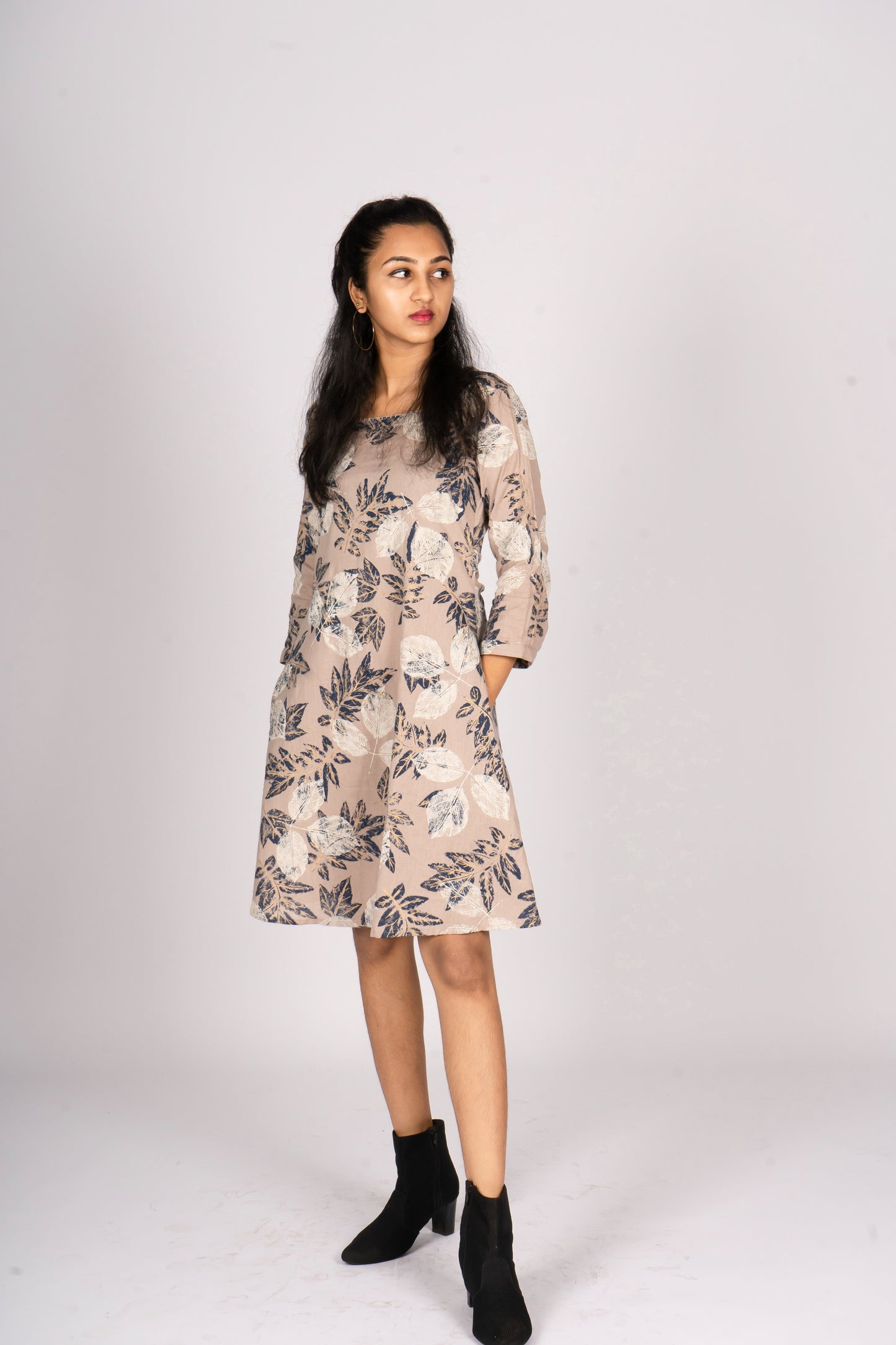 Teens - Tropical printed Frock with pockets  in cotton flex MBS R29